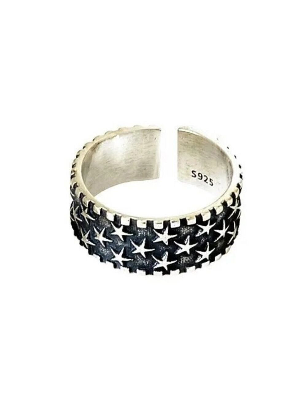 925 Sterling Stamped Adjustable Star Boho Ring #1308